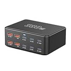 Flera USB-laddningsstationer, 330 W universell 10 portar USB-laddare, typ C snabbladdningsdocka QC3.0 snabbladdningsstation, USB-laddningshubb, laddningsorganisatör för iPad surfplatta mobiltelefon