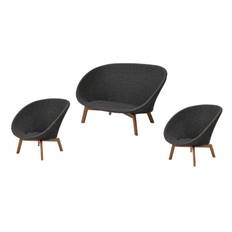 Cane-line Peacock sofagruppe 2-personers sofa & 2 lænestoler Teak och grå