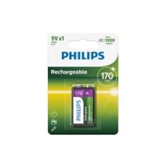 Philips Rechargeables Batteri 9VB1A17/10, Laddningsbart batteri, Nickel-metallhydrid (NiMH), 8,4 V, 170 mAh, 58 g, 94 x 130 x 25 mm