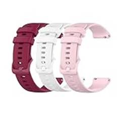 OcioDual Silikon snabbutlösande klockarmband för smart klocka och traditionell universell, ersättning för män och kvinnor, 20–22 mm – 18 mm, z Bordeaux/rosa/vit, 22mm, 22 mm