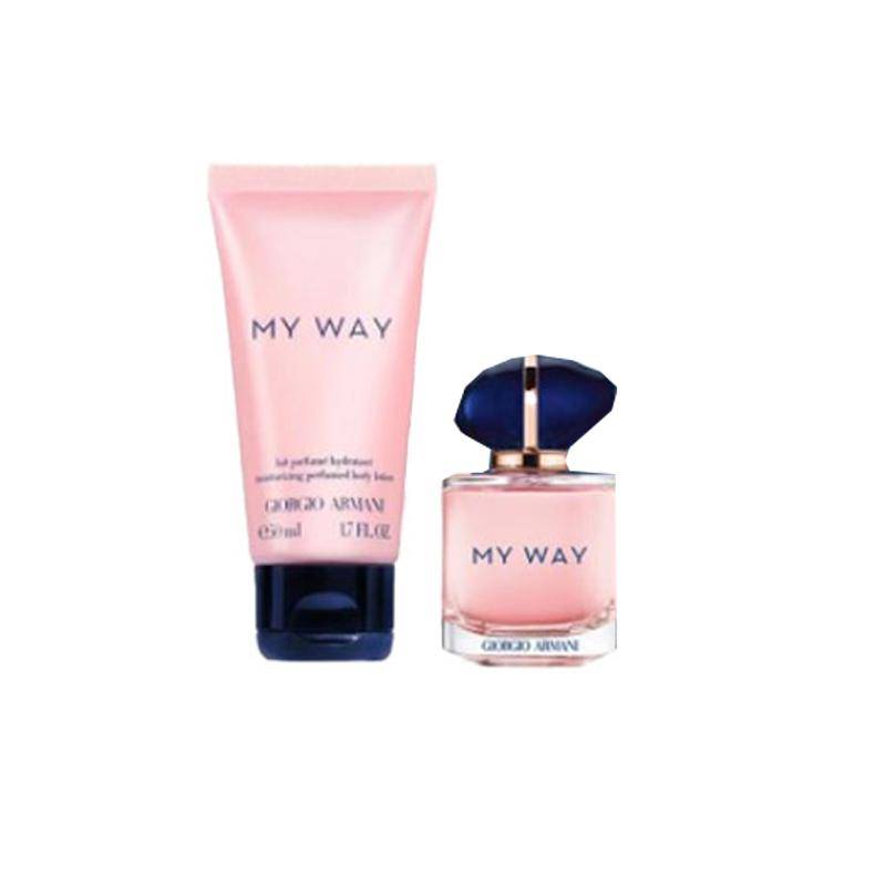 Giorgio Armani 2-delat Skönhetsreseset: My Way Eau De Parfum Resestorlek 7 ml + My Way Fuktgivande Parfymerad Kroppslotion Resestorlek 50 ml
