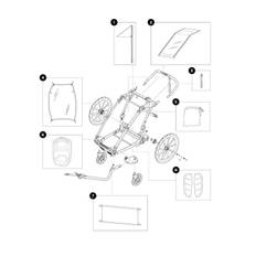 Thule Chariot Lite 1 Reservdelar 21 Art.nr 1540107000 Handlebar HW
