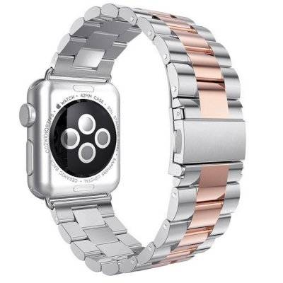 Metallarmband Apple Watch Series 10 42mm Silver/Roséguld