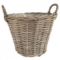 Ib Laursen Kurv rattan med plast indvendigt mellem