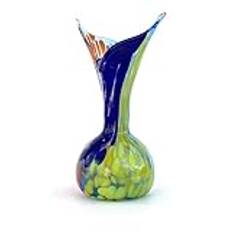MAZZEGA ART & DESIGN Murano-glasvas, blåst eller handgjord av hantverkare. Varje del är ett unikt konstverk som är 14–21 cm högt. Tillverkad i Italien-Murano (MIX 30, 14–21 cm.)
