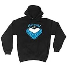 Mermaid At Heart - Novelty Long Sleeve Hoody Sweatershirt Pullover for Men Unisex Hoodie Black S