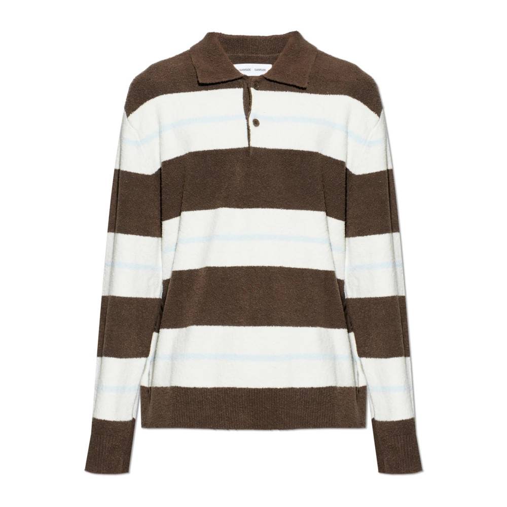 Samsøe Samsøe, Strik , Herre, Brun, S, Bomuld, Sanino Polo