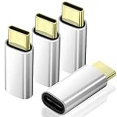 BabyElf USB C-adapter, USB typ C till belysning, man till kvinna, endast laddningskabel Adapter för iPhone 16 15-serien AirPods 4/Pro 2 Galaxy S24 Pixel 9 och mer, i Pad kan inte laddas (4-pack)