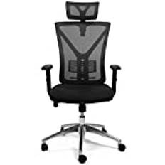 TPFLiving Premium XL Kontorsstol ZEUS, Ergonomisk Skrivbordsstol | Inklusive justerbart Svankstöd | Andningsbart Nätmaterial | Arbetsstol | Belastbar upp till 200kg | Färg: Svart