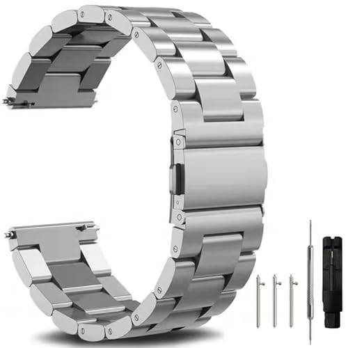 Nixiamy Rostfritt stål Metall Klockband19mm 20mm 21mm 22mm Quick Release Metall Rem Universal Replacement Band för Herr Dam