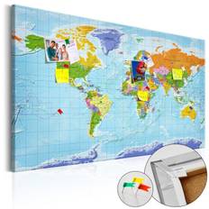 Anslagstavla i kork - World Map: Countries Flags - 90x60