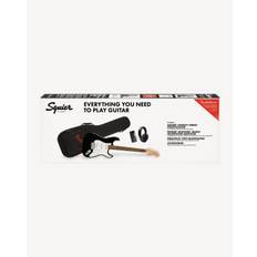 Squier Affinity Series Stratocaster Mustang Micro Pack, Laurel Fingerboard, Black, Gig Bag, HD9