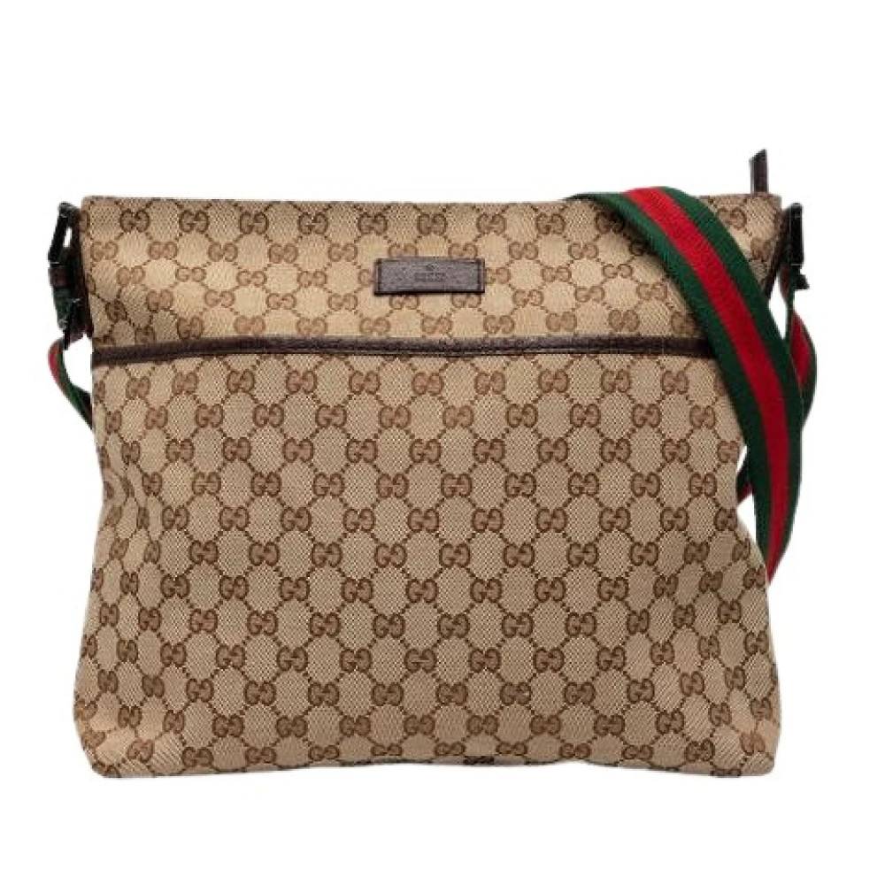 Gucci Vintage Pre-owned Canvas Crossbody Bag - Vintage - Dame - Beige - ONE SIZE - Uld