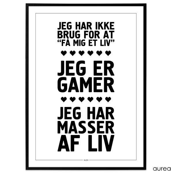 Plakat - Gamer - Jeg har masser af liv