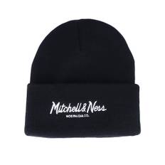 Mitchell & Ness - Svart cuff Beanie - Pinscript Black Cuff @ Hatstore