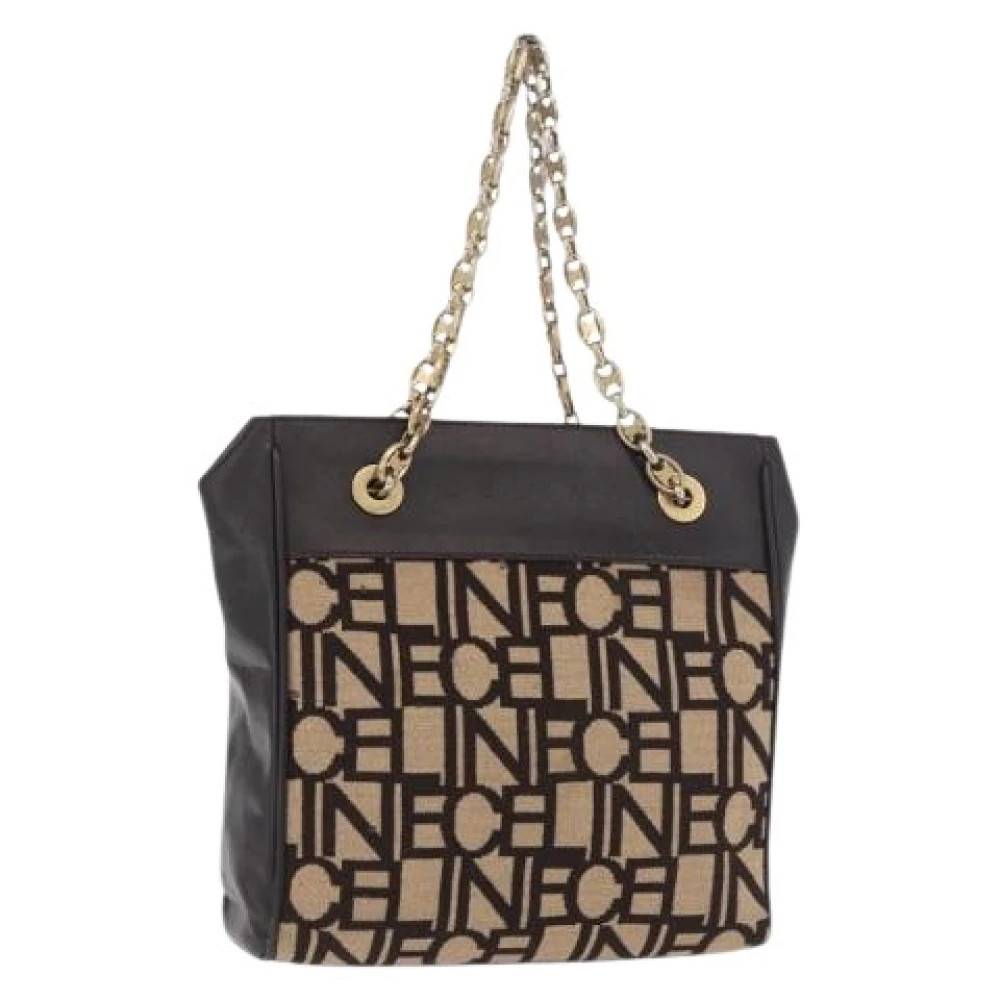 Celine Vintage Pre-owned Vintage Uld Skuldertaske - Vintage - Dame - Beige - ONE SIZE - Uld