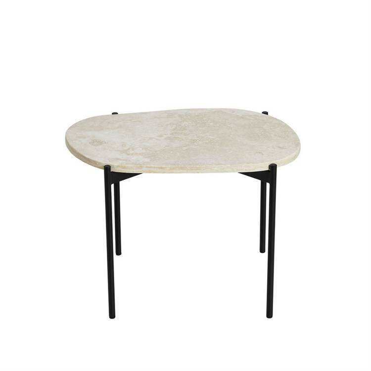 Woud La Terra Enstaka soffbord Ivory Travertine/Svart Medium