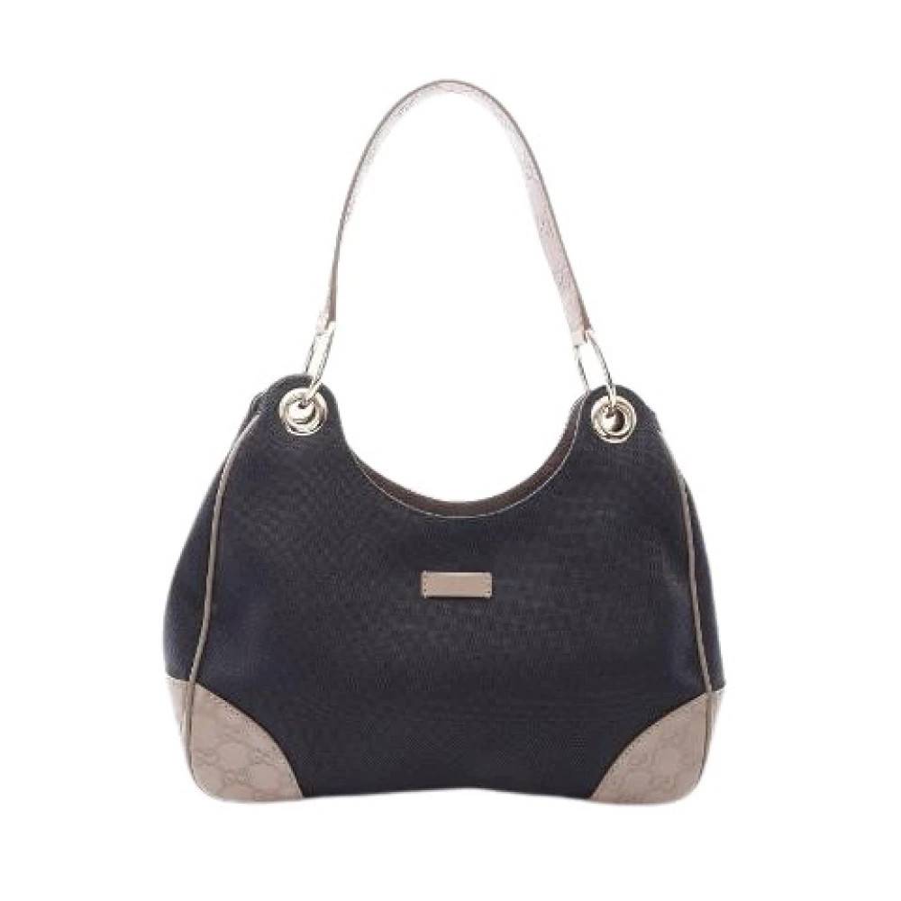 Gucci Vintage Pre-owned Guccissima Canvas Læder Skuldertaske - Vintage - Dame - Sort - ONE SIZE - Uld