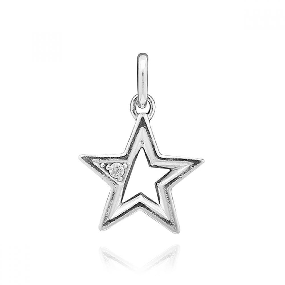 PAndora 793032c01 PAndora Me Sparkling Star Pendant And Dangle Silver Charm 793032C01
