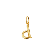 D Alfabet Vedhæng - Forgyldt