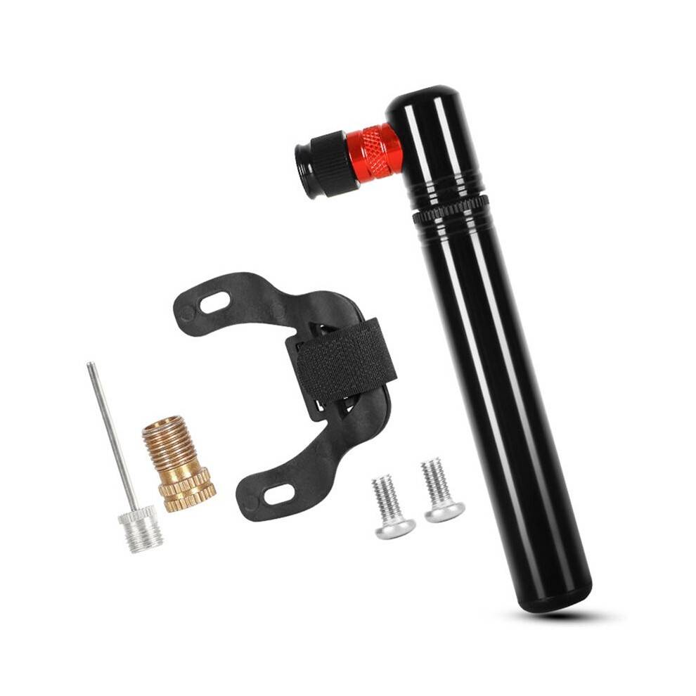 Portable Bike Pumps 130psi Bicycle Pump Portable Tire Inflator for Road Mountain Bike Integrated Valve Black