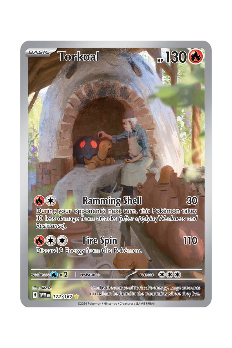 Pokémon Torkoal 172/167 Full Art - Pokemon kort - Regnbue- eller guldkort - Pocket Monster.