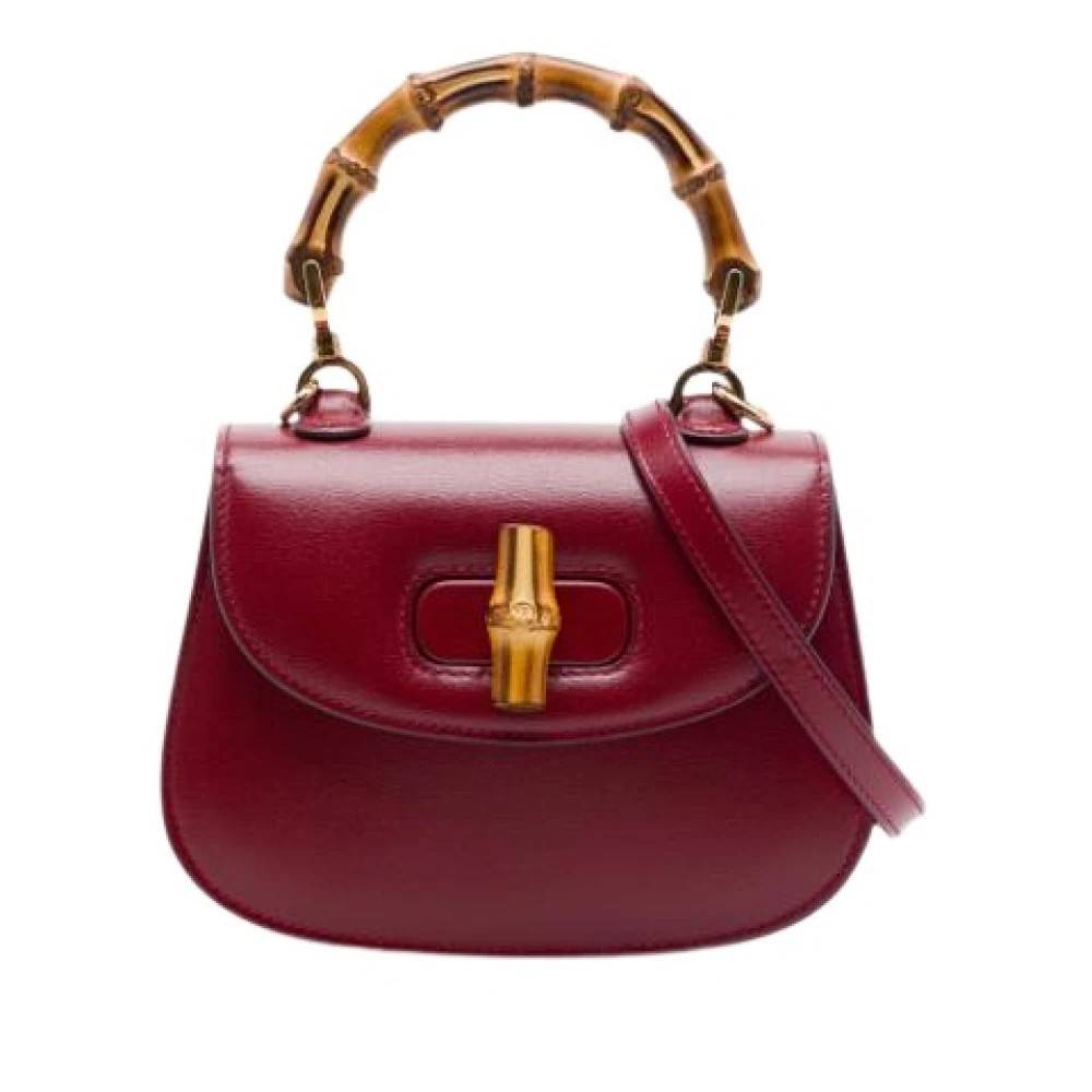 Gucci Vintage Pre-owned Vintage Satchel - Vintage - Dame - Rød - ONE SIZE - Uld