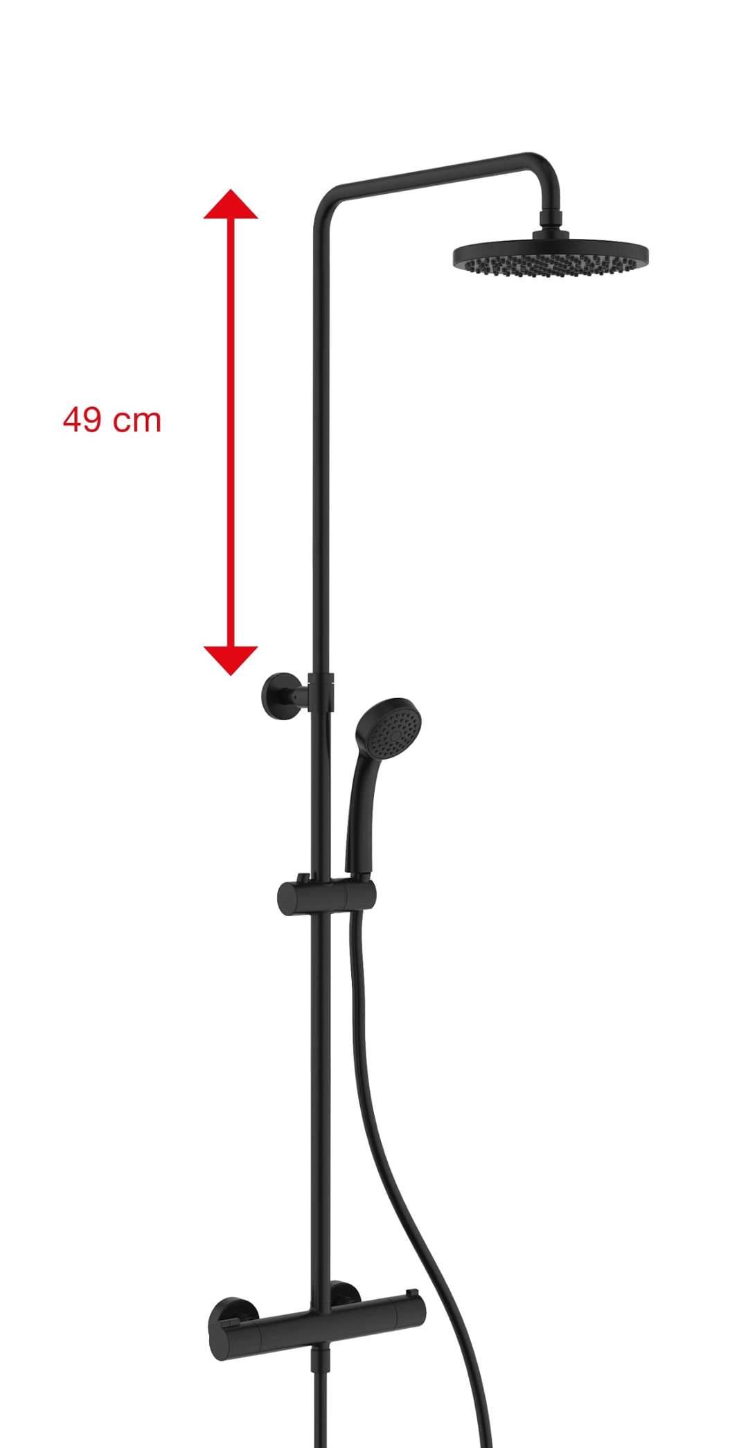 Jika Cubix - Brusesæt med termostat, diameter 20 cm, mat sort H3332I77165311