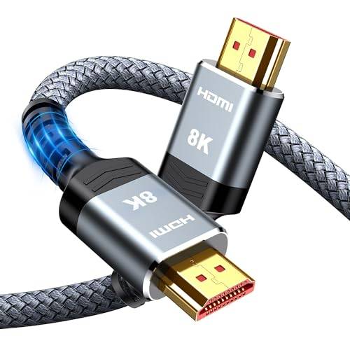 SNOWKIDS HDMI Kabel 1M 8K, HDMI 2.1 Kabel 48Gbps Highspeed 8K@60Hz 4K@120Hz 7680P eARC HDR10 DTS:X 3D HDCP 2.2&2.3, Kompatibel mit PS5/4/3 HDTV Monitor