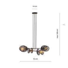 Playa 4 Svart pendellampa - E27, 230V, utan ljuskälla