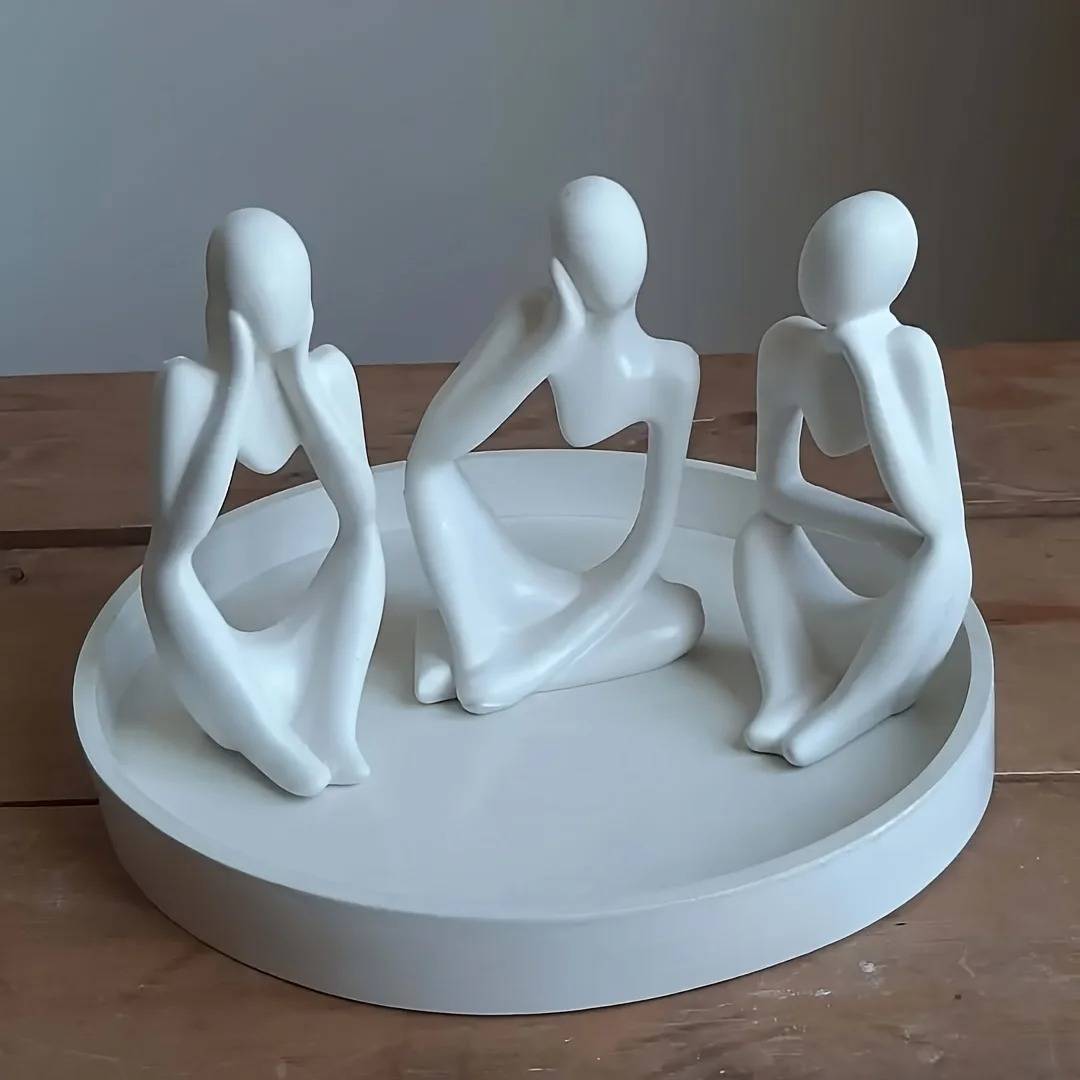 Three-piece resin mold modern minimalist white silicone mold suitable for DIY handmade epoxy resin making