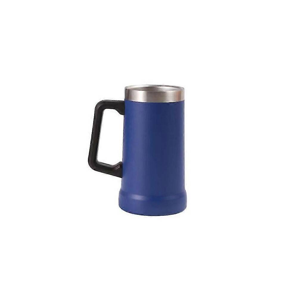 (blue) 700ML Beer Stein Double Wall Stainless Thermal Steel Coffee Mug Insulation Tumbler for HotZZ50