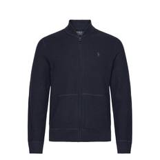 POLO RALPH LAUREN Mesh-Knit Cotton Full-Zip Sweater |Navy |L