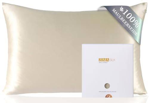 ZIMASILK Seidenkissenbezug 40 x 80 cm aus 100% Maulbeerseide, 19 Momme