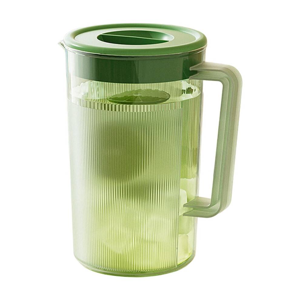 Plastikkande med låg, kold vandflaske stor køleskabsvandkande til drikkevarer te kaffe juice mælk 2L grøn