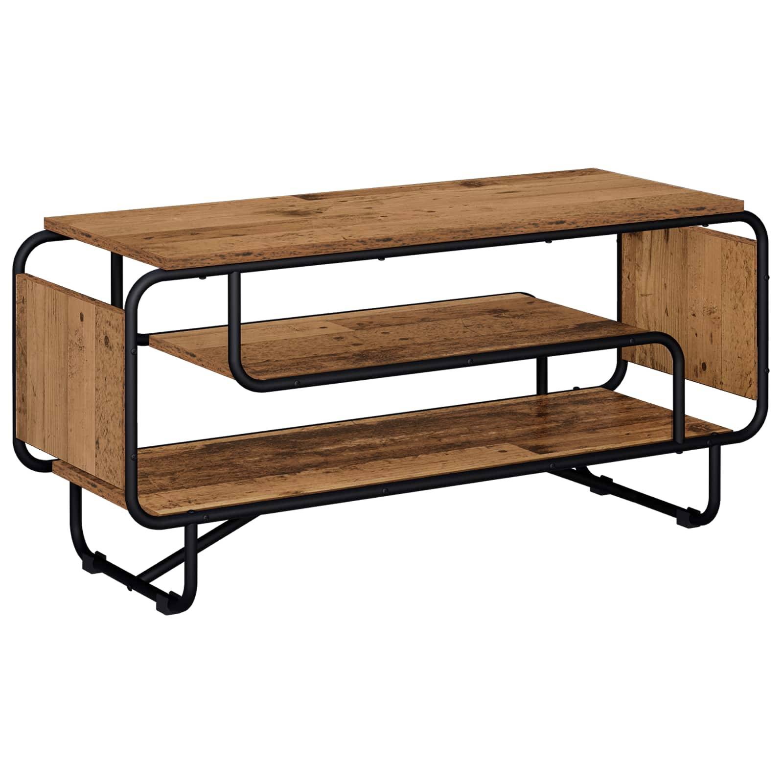 vidaXL TV-bänk 98 x 36 x 45 cm Gammalt trä Konstruerat trä