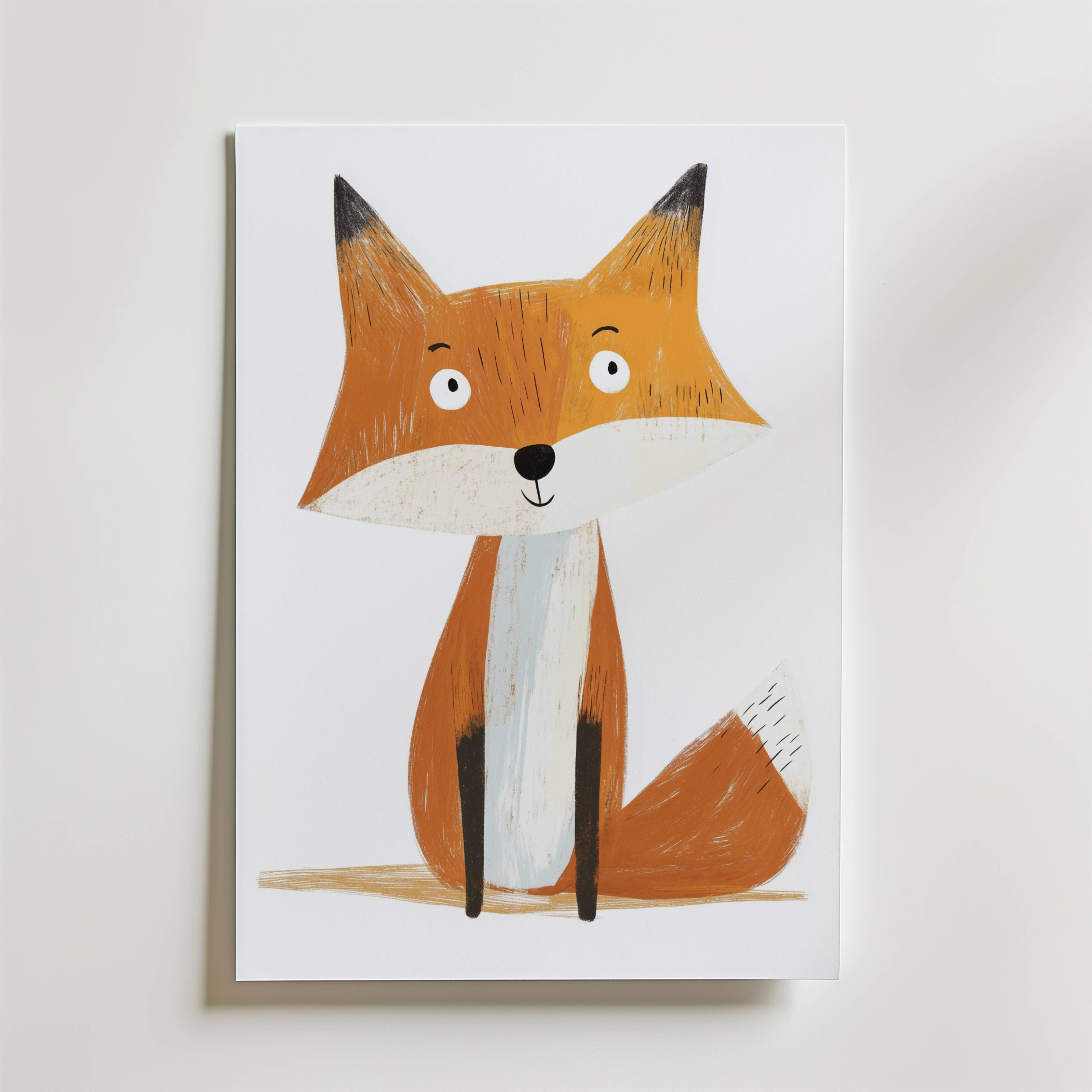 Curious Fox Poster - Premium Canvas 40x50 cm