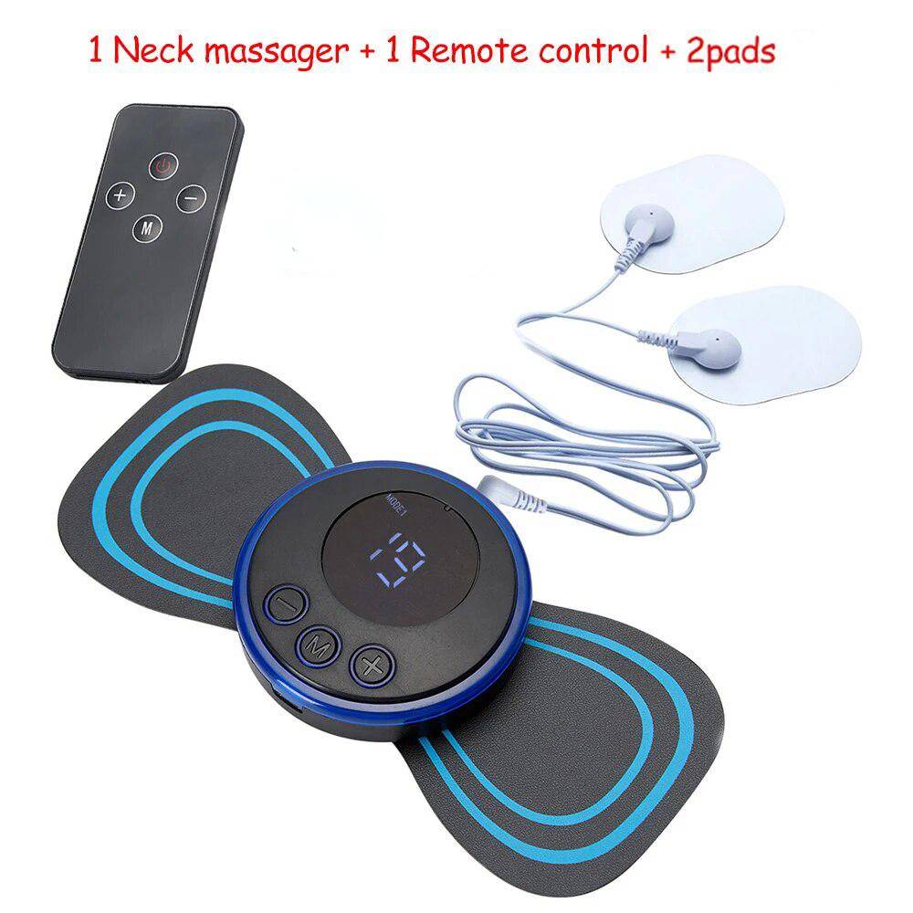 Mini Neck Massager Bärbar EMS Elektrisk cervikal massagedyna Lindring Smärta Puls Kroppsmuskelstimulator Massageverktyg