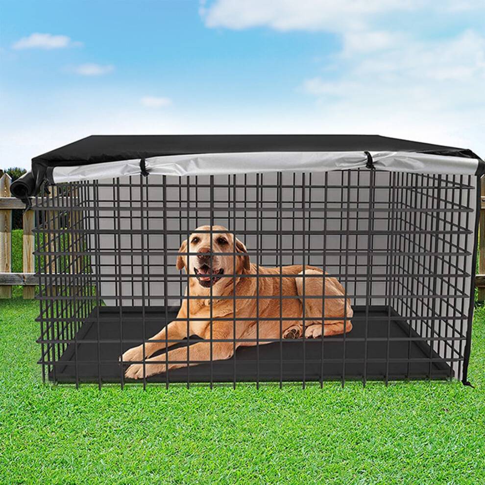 Wires hundeburbetræk 65x50x43 cm, kraftig solskærm til hundebur med åndbare netvinduer, åbne på alle sider, kompatibel med små hundebure