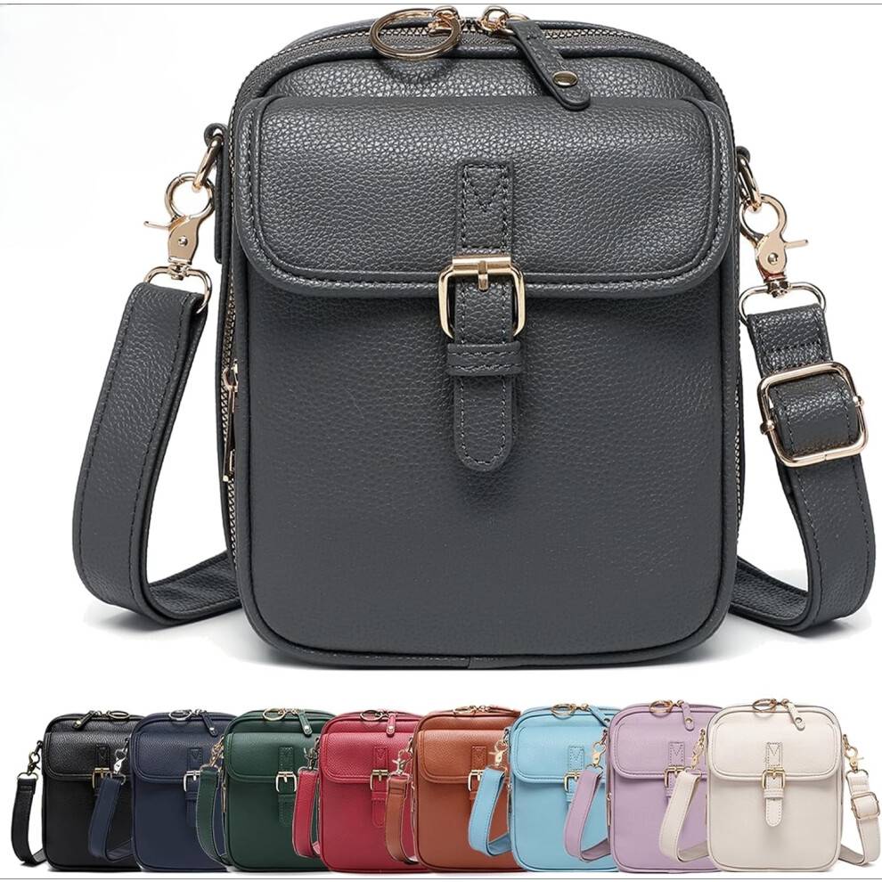 Collaboraten1Crossbody lædertaske, Urvashi crossbody lædertaske til kvinder, med indbygget pung, vintage tyverisikret