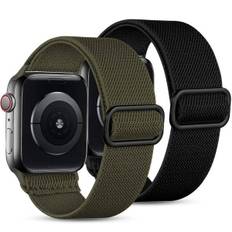 Pakkeremme Kompatible med Apple Watch Rem 45mm 44mm 42mm Loop til iWatch SE Ultra Series 8 7 6 5 4 3 2 1 Sort/Grøn