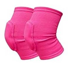 Knäskydd Sport Kompression Knäskydd 2 Stycken Knäskydd Elastiskt Knäskydd Förtjockad Svamp Knäskydd Stöd för knäskydd för dansträning(Ros