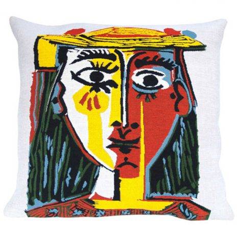 Portrait of a woman with a hat 60 x 60 cm.