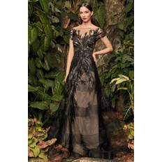 Alexander by Daymor - 961 Cap Sleeve Sequin-Ornate Embroidered Gown