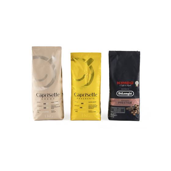 Coffee beans set Caprisette Fragrante x Caprisette Crema x DeLonghi Kimbo Prestige, 3 kg