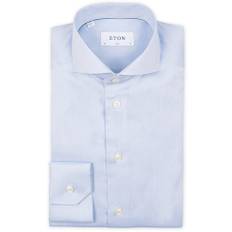 Eton Slim Fit Twill Cut Away Shirt Light Blue