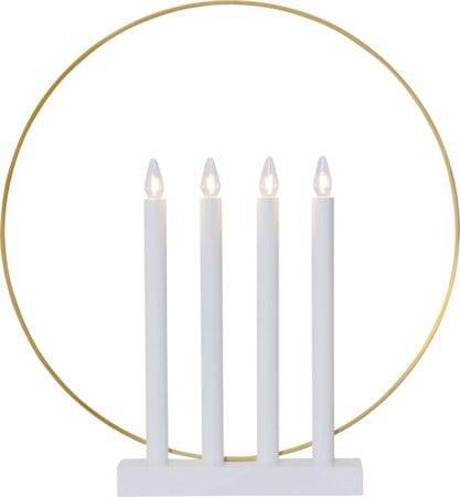Star Trading Glory Adventsljusstake 42 cm - Ljusstake i Metall Vit & elljusstake Mässing,Vit