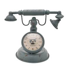 Hometime Metal Mantel Clock - Old Fashioned Telephone One Size grön