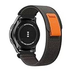 MroTech 22 mm rem kompatibel med Samsung Galaxy Watch 3 45 mm/Galaxy Watch 46 mm/Gear S3 Frontier ersättningsband för Huawei Watch GT/GT2/GT3 46 mm stretchig flätad nylon sport trailloop, svart/orange