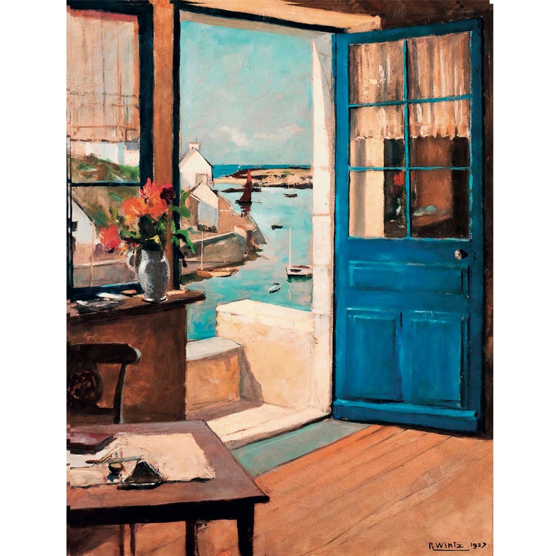 The Blue Door Coastal Cottage & Marine Jigsaw Puzzle by Raymond Wintz - 500